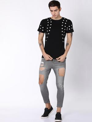 black polka dot print t-shirt - 16505600 - Standard Image - 4