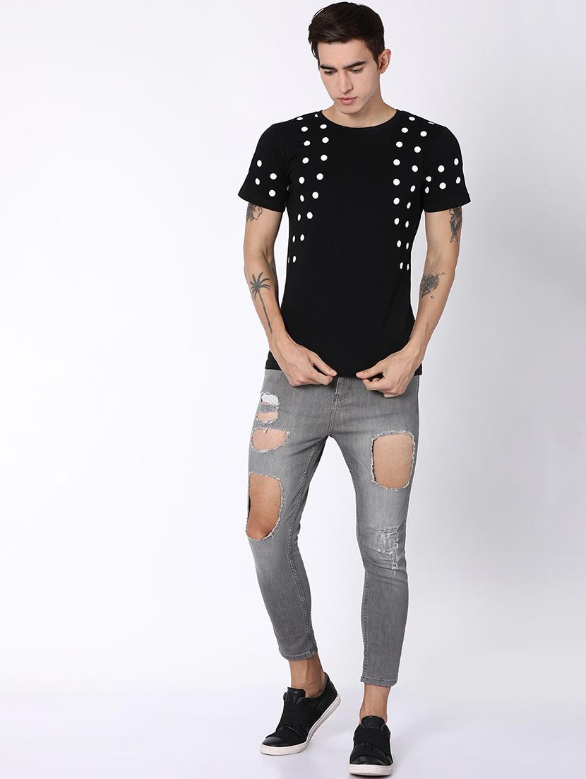 black polka dot print t-shirt - 16505600 - Zoom Image - 4