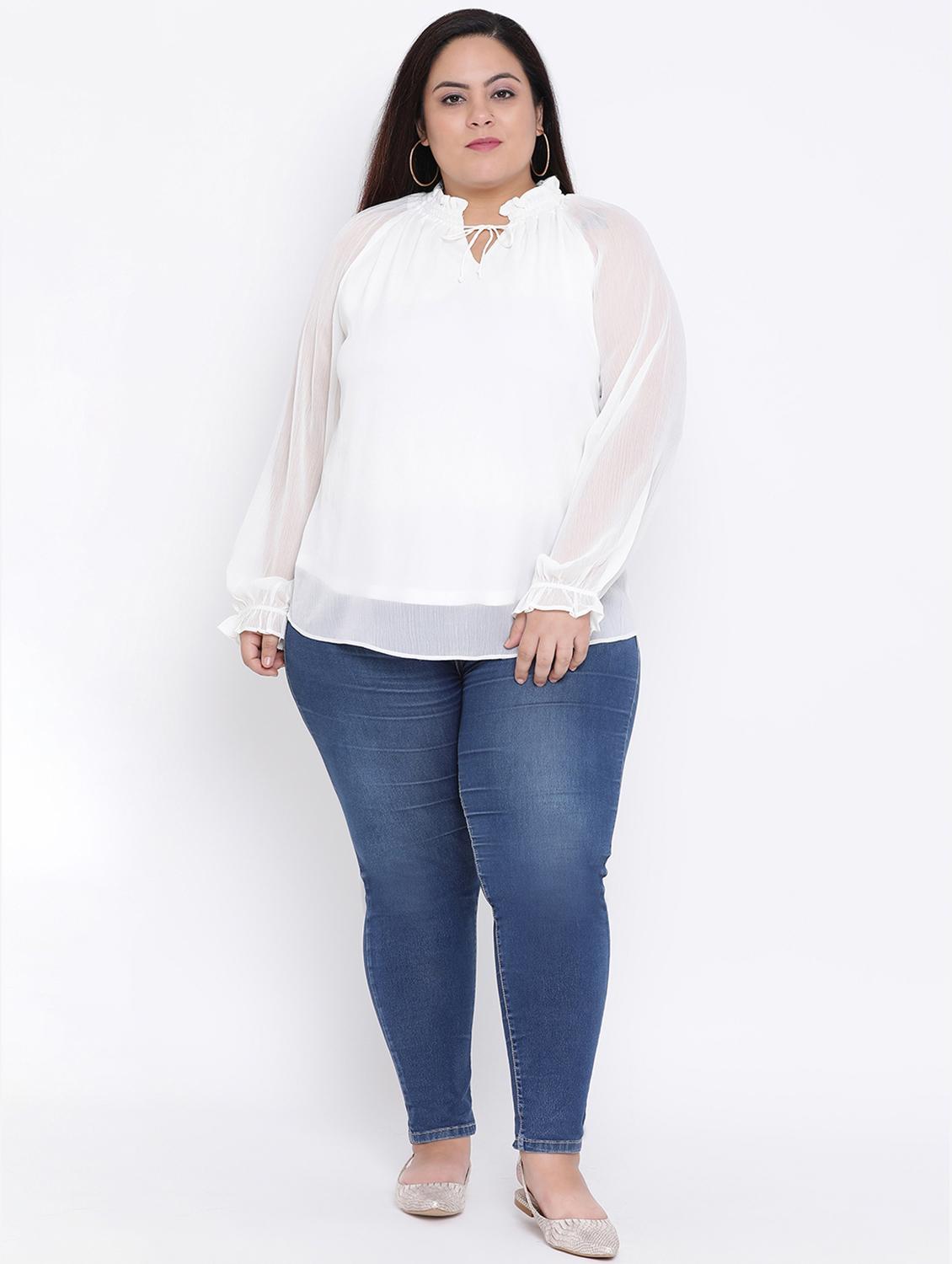 tie knot frill trim plus top - 16506808 - Zoom Image - 4