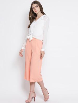 knotted hem solid shirt - 16506863 - Standard Image - 4