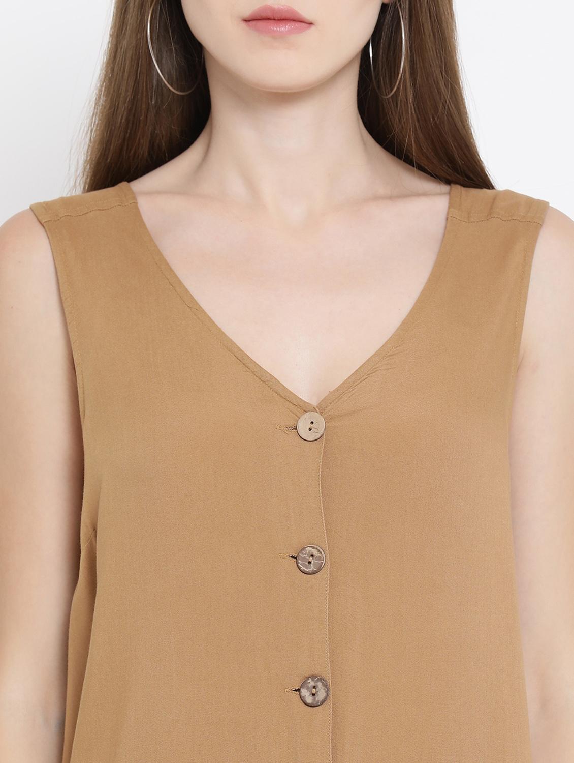 v-neck button detail jumpsuit - 16506879 - Zoom Image - 4