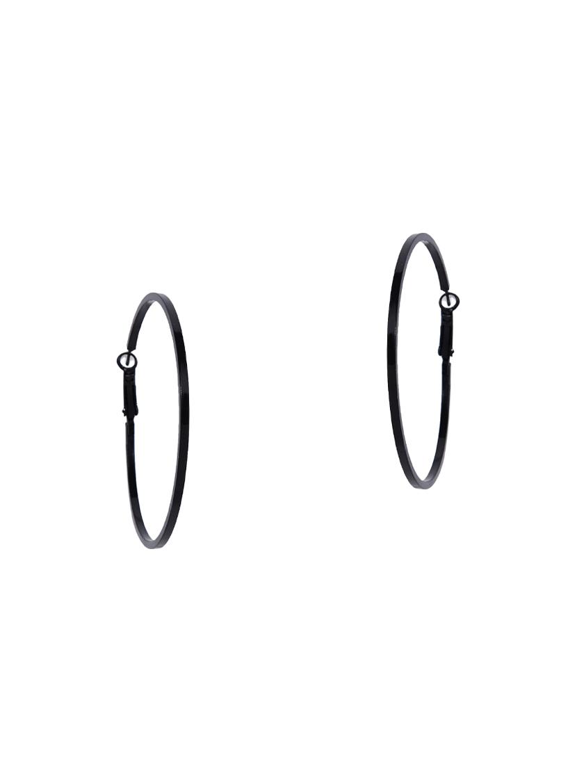 black metal hoop earring - 16506960 - Zoom Image - 4