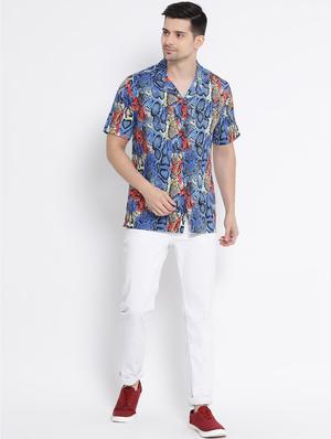 blue printed casual shirt - 16507023 - Standard Image - 4