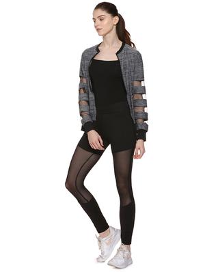 contrast mesh detail jacket - 16507499 - Standard Image - 4