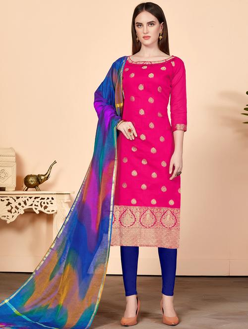 zari work unstitched suit - 16507527 - Standard Image - 1