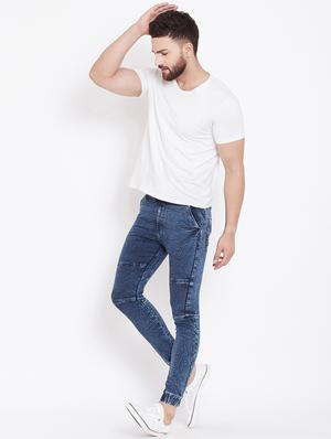 blue denim washed joggers - 16509321 - Standard Image - 4