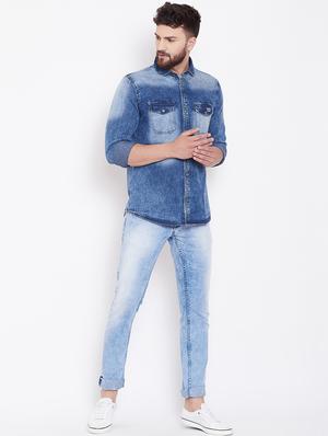 blue stone washed jeans - 16509338 - Standard Image - 4