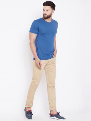 beige solid chinos - 16509369 - Standard Image - 4