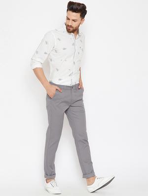 grey solid chinos - 16509382 - Standard Image - 4