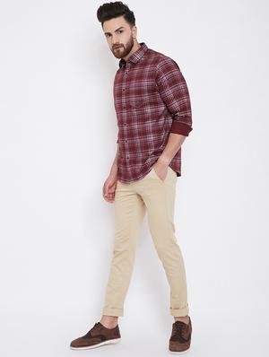 beige solid chinos - 16509400 - Standard Image - 4