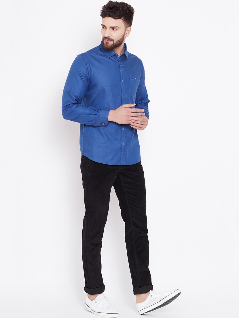 black solid corduroy casual trouser - 16509403 - Zoom Image - 4