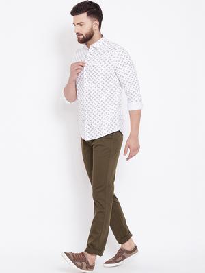 brown solid chinos - 16509416 - Standard Image - 4