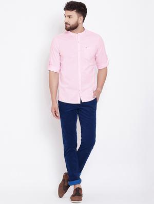 pink linen casual shirt - 16509423 - Standard Image - 4
