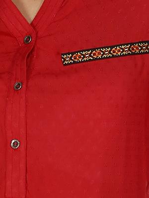 mandarin neck lace detail tunic - 16510495 - Standard Image - 4