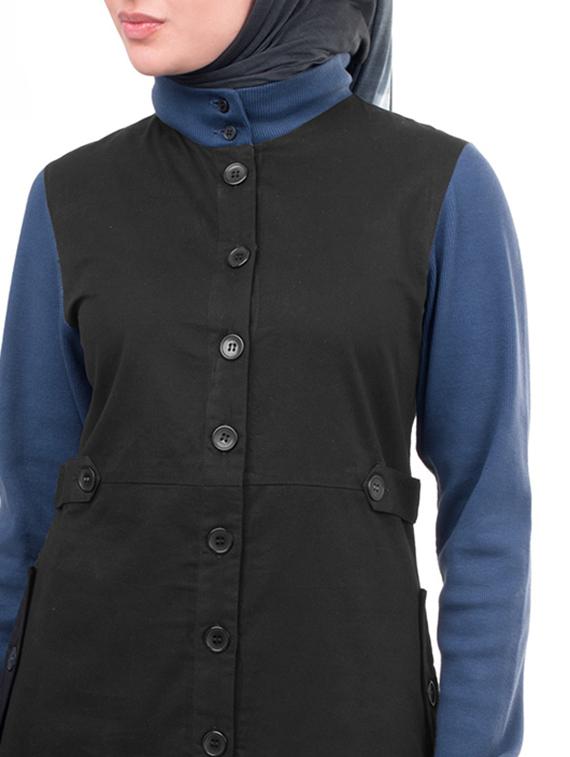 solid a-line cloaks & abaya - 16511519 - Zoom Image - 4