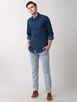 blue printed casual shirt - 16513136 - Standard Image - 4