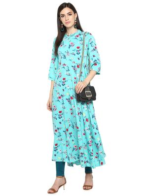 floral a-line ethnic dress - 16513445 - Standard Image - 4