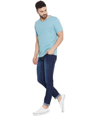 blue solid t-shirt - 16514716 - Standard Image - 4