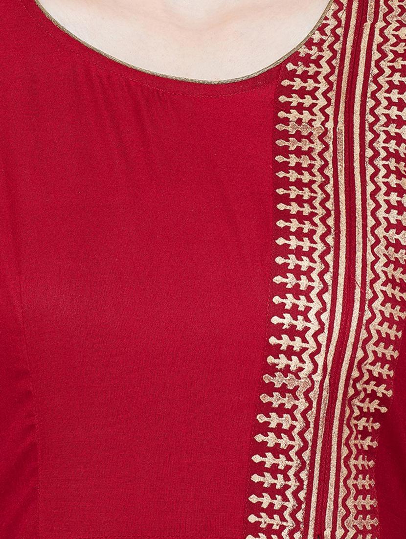 block print a-line kurta pant set - 16514876 - Zoom Image - 4