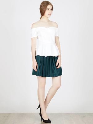 mid rise solid pleated skirt - 16516622 - Standard Image - 4
