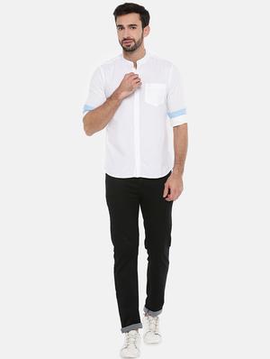 white solid casual shirt - 16516630 - Standard Image - 4