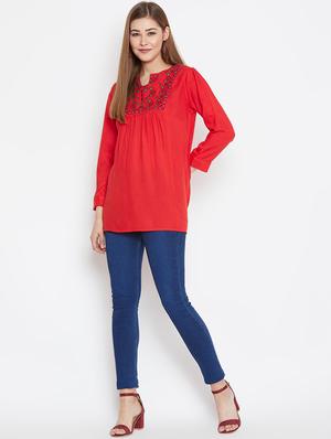 embroidered detail long sleeved top - 16517544 - Standard Image - 4