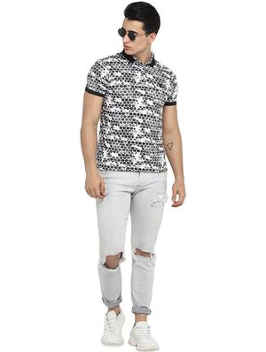black printed polo t-shirt - 16517949 - Standard Image - 4