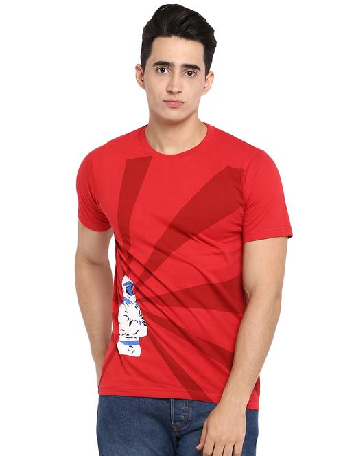 red printed t-shirt - 16517955 - Standard Image - 1