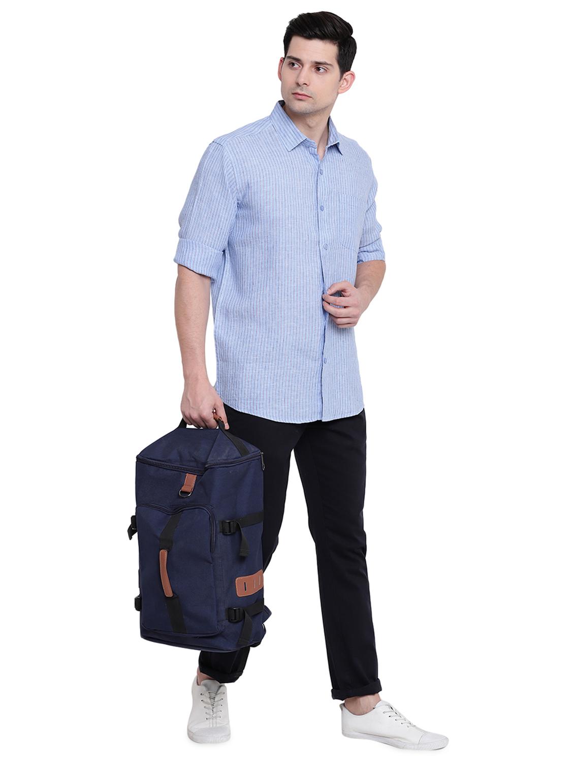blue linen casual shirt - 16518069 - Zoom Image - 4