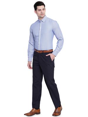 light blue printed formal shirt - 16518182 - Standard Image - 4