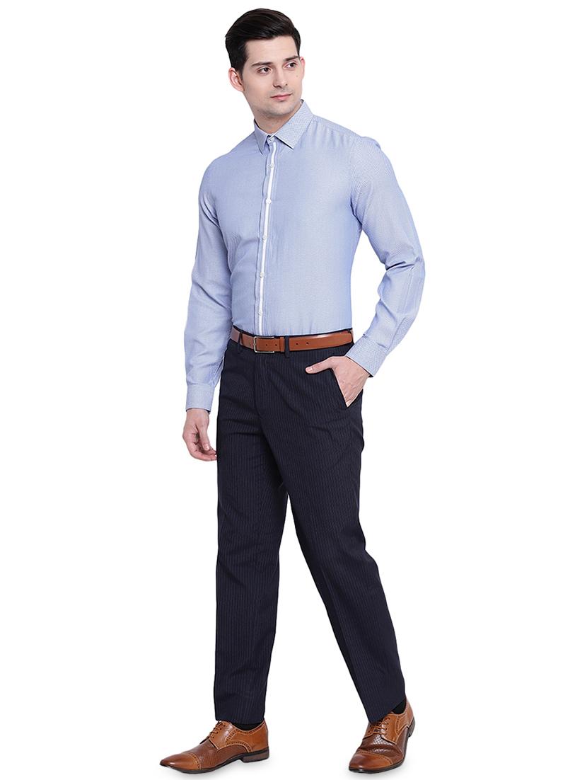 light blue printed formal shirt - 16518182 - Zoom Image - 4