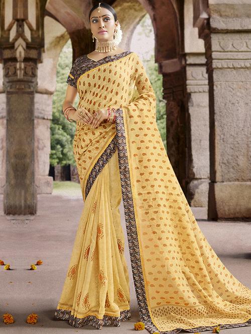 paisley printed saree with blouse - 16518353 - Very Small Image - 1