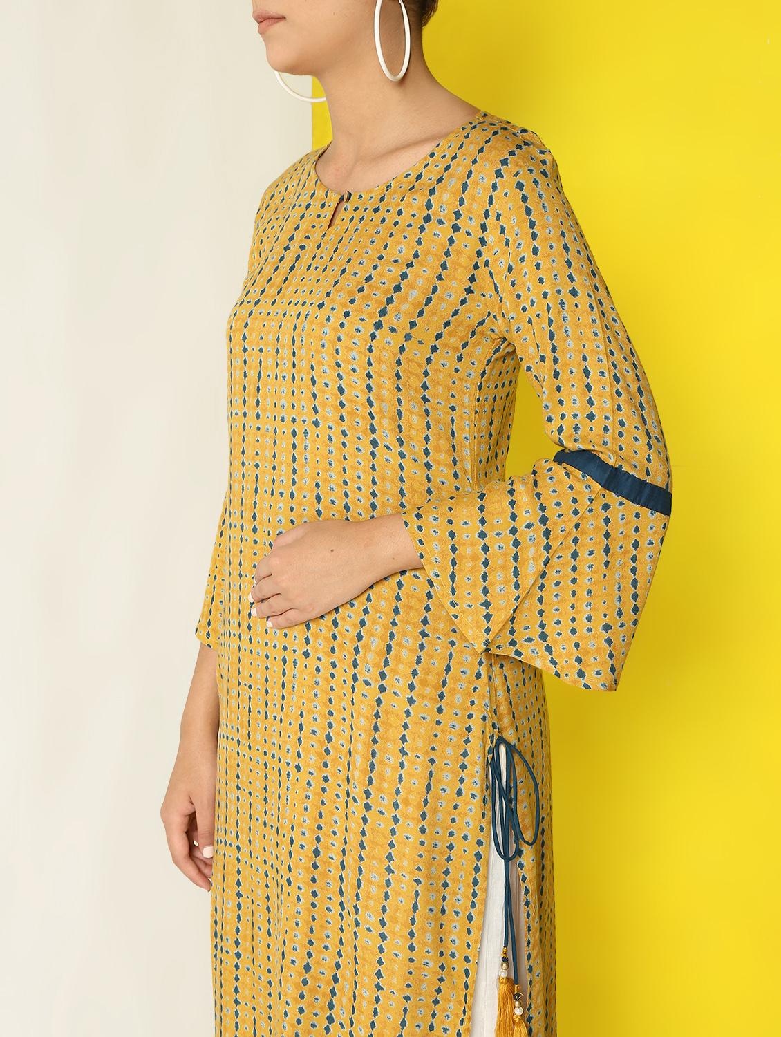 printed kurta with sharara set - 16519036 - Zoom Image - 4