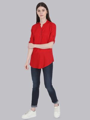 solid a-line kurti - 16519189 - Standard Image - 4