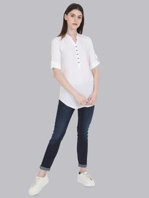 Solid a-line kurti - 16519190 - Standard Image - 4