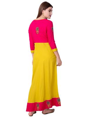 contrast color block a-line kurta - 16519531 - Standard Image - 4