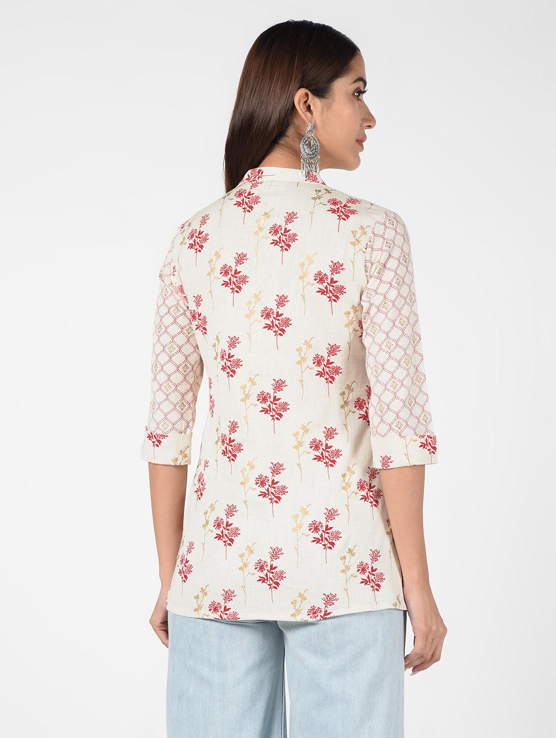 printed straight kurti - 16520041 - Zoom Image - 4