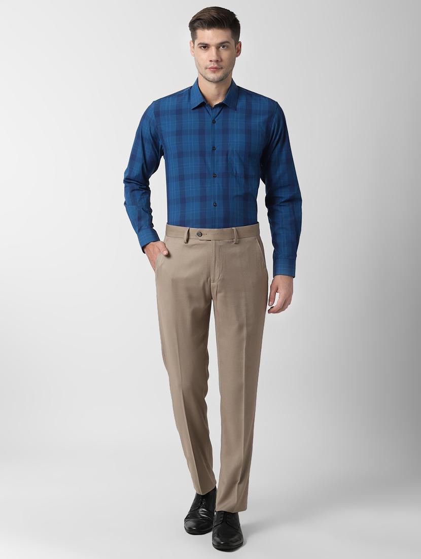 blue checkered formal shirt - 16520884 - Zoom Image - 4