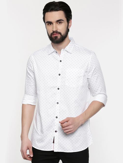 white printed casual shirt - 16523931 - Standard Image - 1