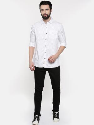 white printed casual shirt - 16523931 - Standard Image - 4