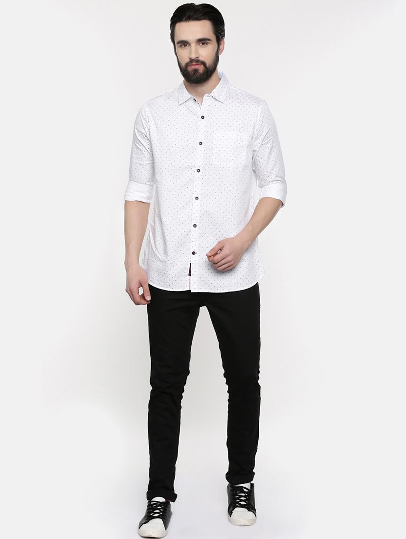 white printed casual shirt - 16523931 - Zoom Image - 4