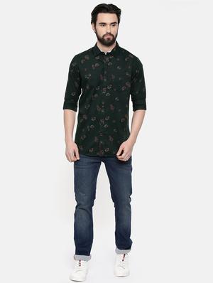 green printed casual shirt - 16523960 - Standard Image - 4