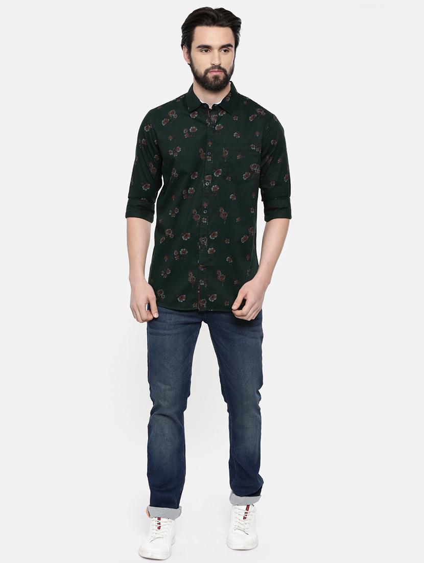 green printed casual shirt - 16523960 - Zoom Image - 4