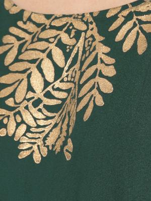 front overlap foil print detail maxi dress - 16524151 - Standard Image - 4