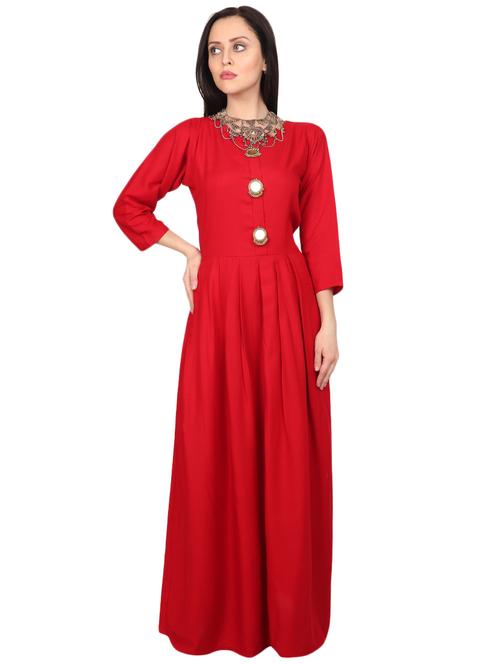 boat neck embellished gown dress - 16524603 - Very Small Image - 1