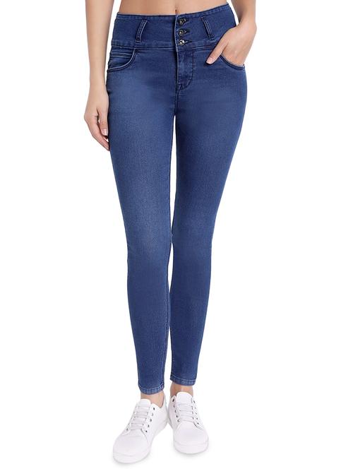 button detail high rise jeans - 16524942 - Very Small Image - 1