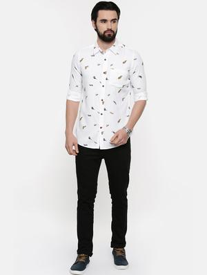 white printed casual shirt - 16525602 - Standard Image - 4