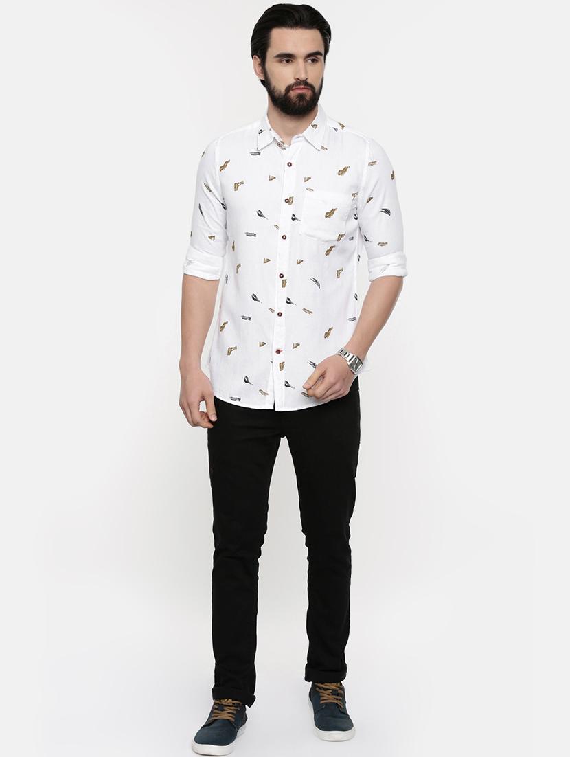 white printed casual shirt - 16525602 - Zoom Image - 4
