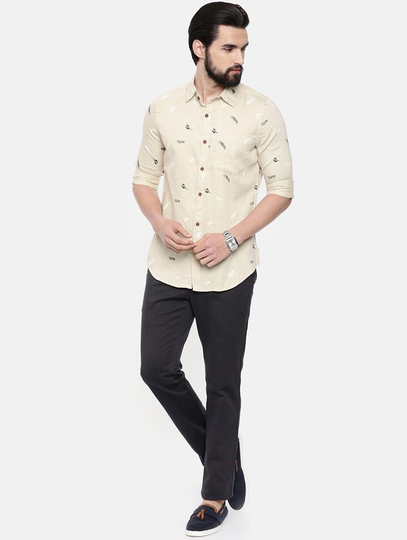 beige printed casual shirt - 16525603 - Zoom Image - 4