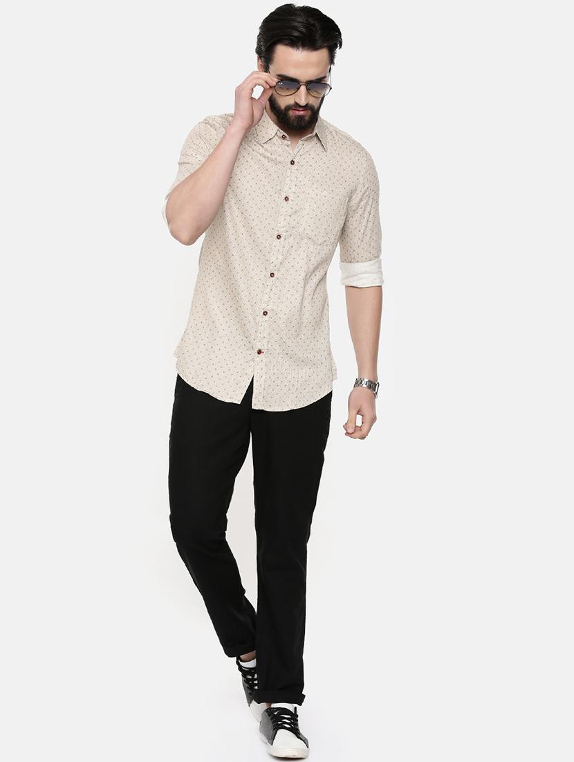 beige printed casual shirt - 16525604 - Zoom Image - 4